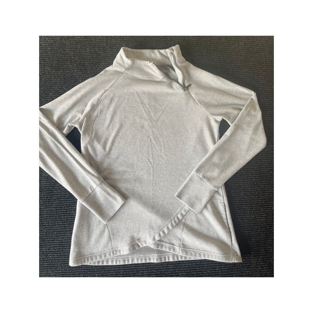 Kyodan Outdoor Womens Gray Asymmetrical Quarter Zip Pullover Tulip Hem Large
